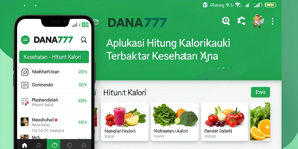Tampilan antarmuka DANA777 yang memudahkan pengguna menghitung kalori.