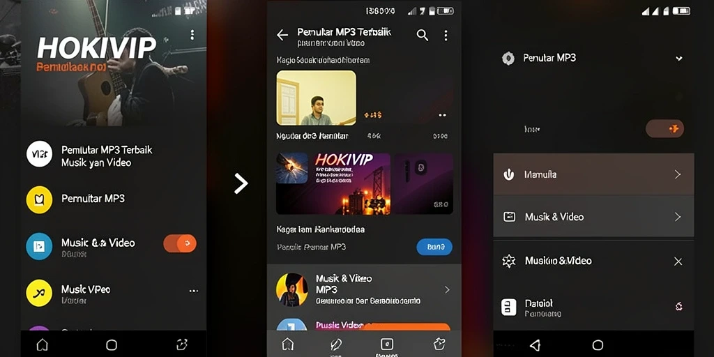 Antarmuka HOKIVIP yang sederhana dan mudah digunakan untuk Pemutar MP3.