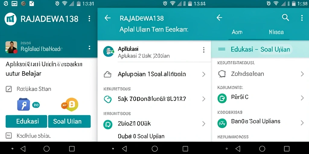 Tampilan antarmuka pengguna dari aplikasi Soal Ujian RAJADEWA138.