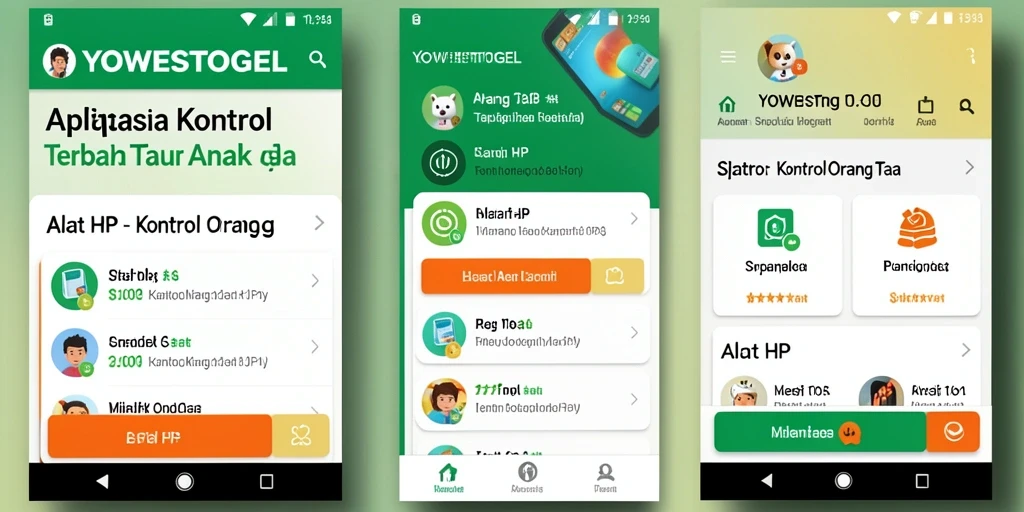 Tampilan antarmuka aplikasi YOWESTOGEL untuk kontrol orang tua.