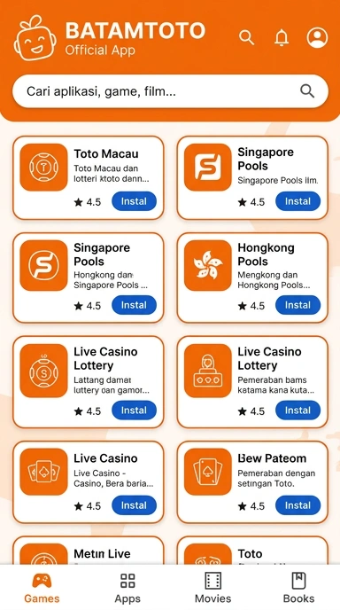 Tampilan katalog aplikasi batamtoto